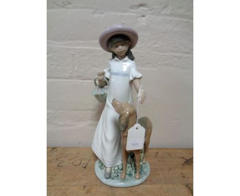 A Nao figure, lady with dog 