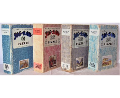 4 x GWR Jigsaw puzzles. CORNWALL PREPARING A CATCH vendor states COMPLETE within box. THE ROMANS AT CEAR vendor states COMPLE