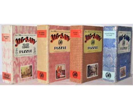 4 x GWR Jigsaw puzzles in red and blue boxes. BEAU NASH'S BATH vendor states COMPLETE and with leaflet within box. THE ROMANS