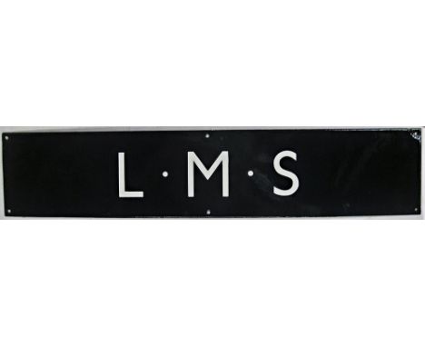 LMS Blue enamel poster board Heading. L.M.S. Nicely restored condition.