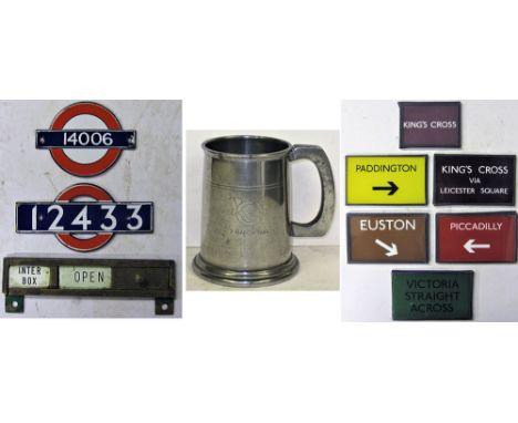 A Lot containing miscellaneous London Transport items to include various ticket machine labels, 2 x carriage registration ena