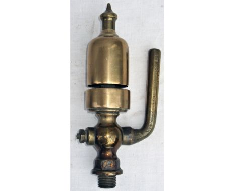 Brass steam whistle as fitted to Steam engine or narrow gauge steam locomotive. Fitted with hand operated valve. 