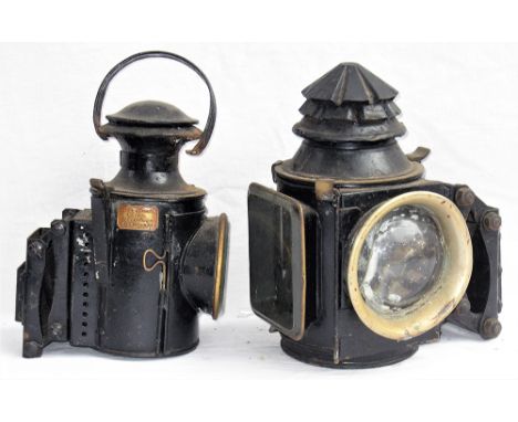 2 x Traction Engine oil lamps for restoration. One plated Eli Griffiths &amp; Sons Birmingham. The other minus top handle but