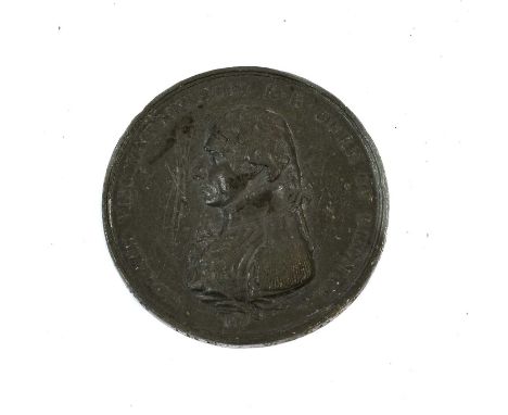 A Nelson Trafalgar Memorial Medal by Boulton, in bronzed white metal, the obverse with profile bust portrait, HORATIO VISCOUN