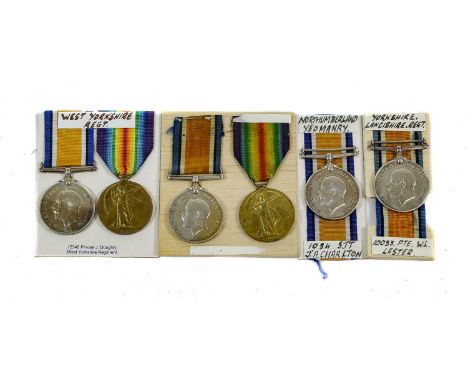 A First World War Pair, comprising British War Medal and Victory Medal, awarded to 75346 PTE.J.DOUGHTY. W.YORK.R.; three Brit