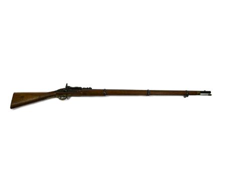 An Enfield Model 1859 Snider Conversion Rifle, .577 calibre, the 93cm round steel barrel with hinged ladder rear sight, vario