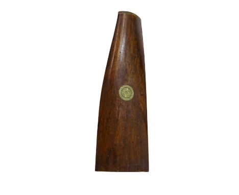 Two Early 20th Century Part Propellers, each of laminated wood, one with maker's transfer printed decal for Maple &amp; Co. L
