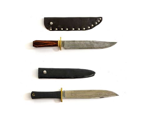 A Cold Steel Trailmaster Bowie Knife, the 24cm clip point blade etched at the ricasso with trademarks and maker's name Carbon