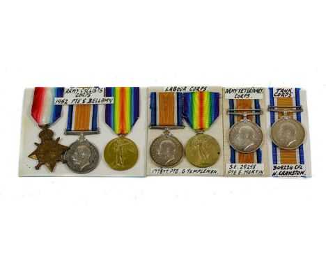 A First World War Trio, awarded to 1952 PTE.S.BELLAMY. A.CYC.CORPS, comprising 1914-15 Star, British War Medal and Victory Me