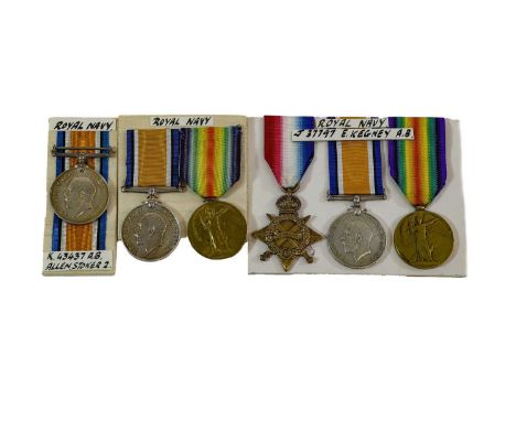 A First World War Trio, awarded to J.37797, E.KEGNEY A.B. R.N., comprising 1914-15 Star (ORD.), British War Medal and Victory