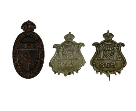 Two First World War Norfolk Volunteers Badges, each in die stamped white metal with King's crown over coat of arms, one numbe