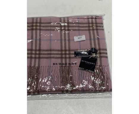 A new with tags Burberry 100% lambs wool pink long scarf 166 x 38cm