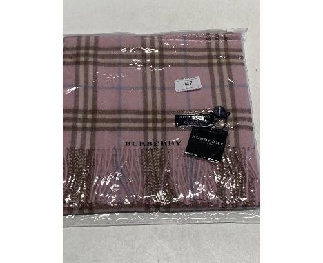 A new with tags Burberry 100% lambs wool pink long scarf 166 x 38cm