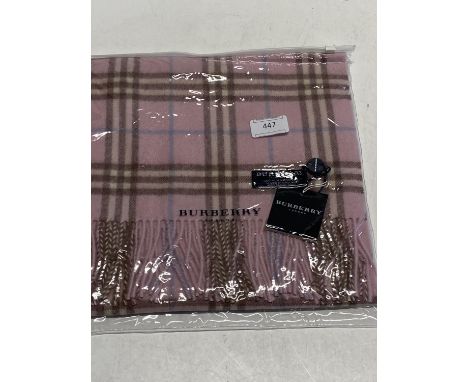 A new with tags Burberry 100% lambs wool pink long scarf 166 x 38cm