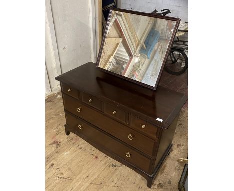 A vintage Stag dressing table and mirror combination, shipping unavailable