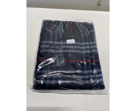 A new with tags Burberry 100% lambs wool Navy shawl 206 x 70cm