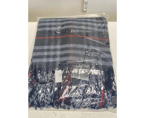 A new with tags Burberry 100% lambs wool Navy shawl 206 x 70cm