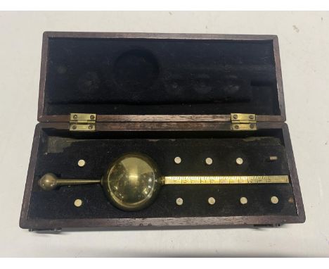 A cased Sikes hydrometer