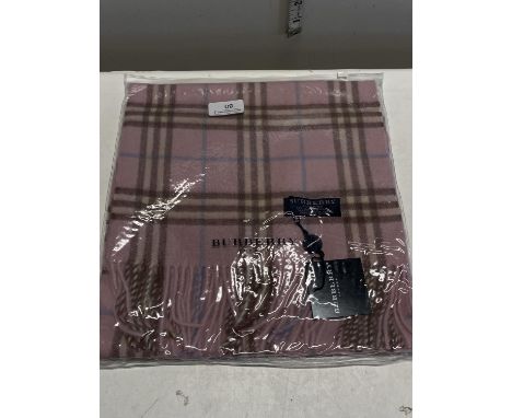 A new with tags Burberry 100% lambs wool pink long scarf 166 x 38cm