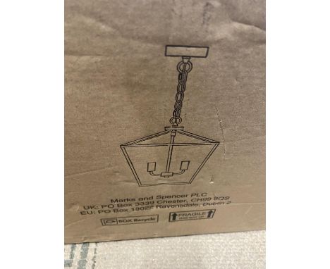 A boxed Mark's and Spencer's ceiling light (unchecked), shipping unavailable