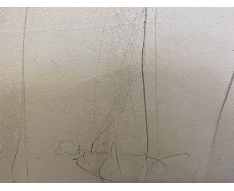 A Jurgen Gorg pencil sketch of a semi nude study