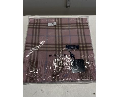 A new with tags Burberry 100% lambs wool pink long scarf 166 x 38cm