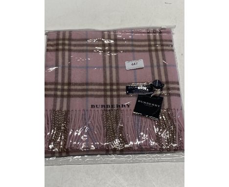 A new with tags Burberry 100% lambs wool pink long scarf 166 x 38cm
