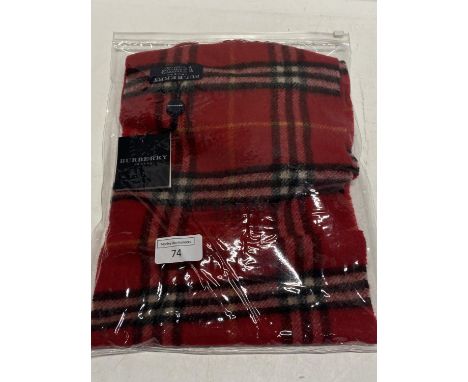 A new with tags Burberry 100% lambs wool Red long scarf 120 x 20cm