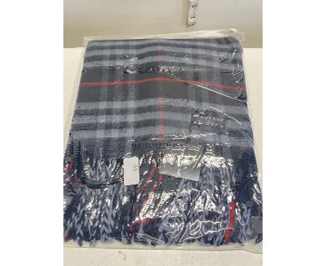 A new with tags Burberry 100% lambs wool Navy shawl 206 x 70cm