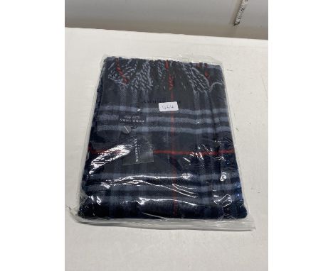 A new with tags Burberry 100% lambs wool Navy shawl 206 x 70cm