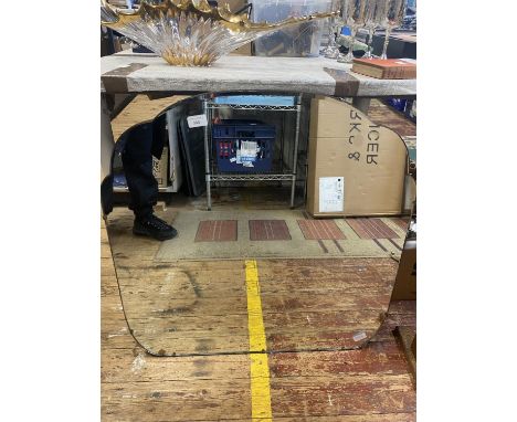 A vintage 1930's period wall mirror 75x75cm, shipping unavailable