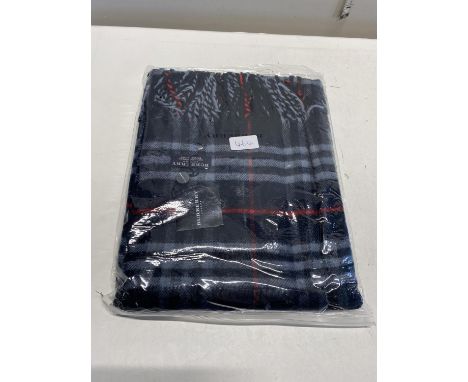 A new with tags Burberry 100% lambs wool Navy shawl 206 x 70cm