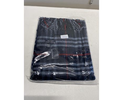 A new with tags Burberry 100% lambs wool Navy shawl 206 x 70cm