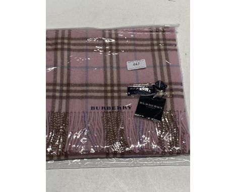 A new with tags Burberry 100% lambs wool pink long scarf 166 x 38cm
