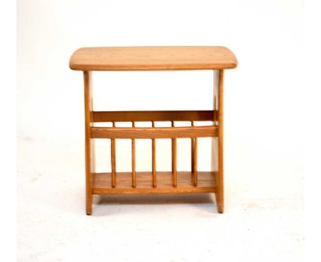 An Ercol blond ash magazine rack, Windsor range, 55cm wide x 36cm deep x 50cm high.