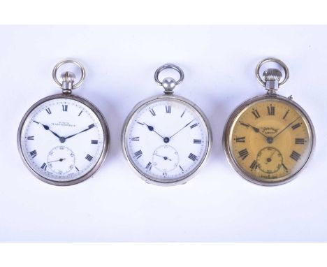 A silver open face pocket watch, Kay's Masterpiece circa 1931, the white enamel dial with Roman hour markers, subsidiary seco