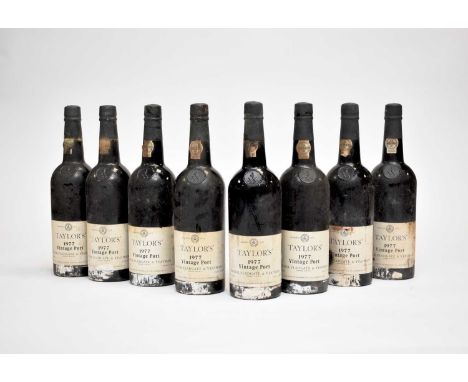Eight bottles of Taylors Vintage Port, 1977, some shrinkage, see condition report (8)A private vendor's cellar.Ullage - three