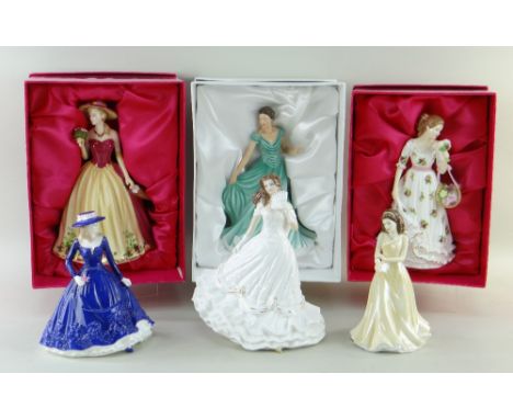 ASSORTED ROYAL DOULTON / ROYAL WORCESTER / ROYAL ALBERT FIGURINES, including:- HN5719 Andrea (boxed) HN5631 Birthstones June 
