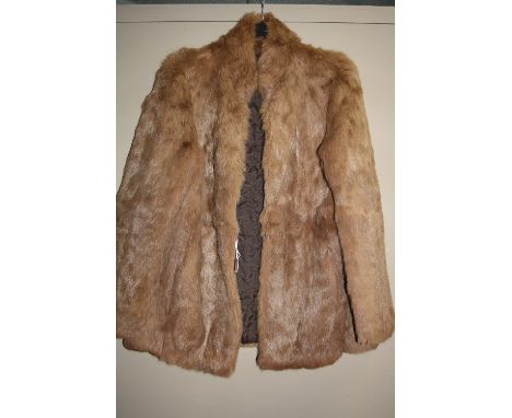 Adrienne Landau Size M Brown Rabbit Fur Pockets Longline Vest