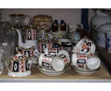 A COLLECTION OF CERAMICS, including a Noritake Imari Palette coffee service, nursery ware and character jugs etc