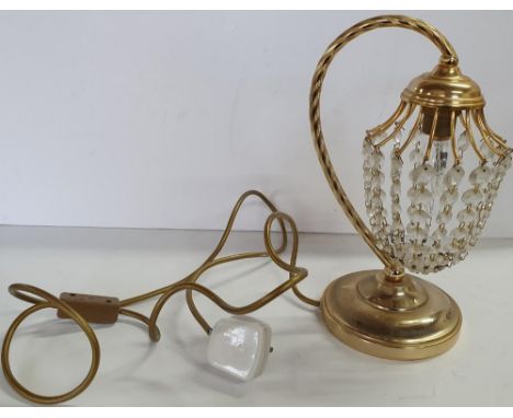 Fine quality metal lamp with glass droplets in the style of a mini chandalier 