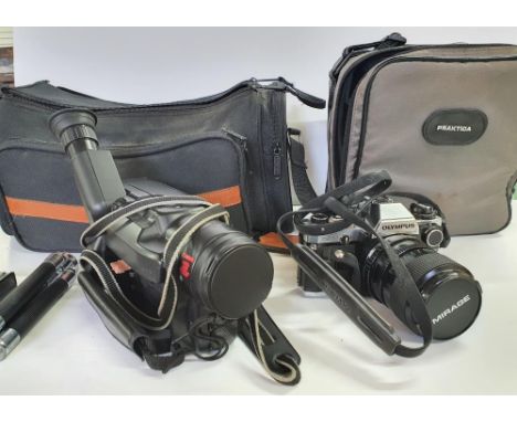 Olympus camera together with Canon recorder and all accessories and bags etc (lot) 