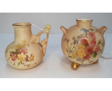 Two small Royal Worcester blush ivory small bud vases (2) 