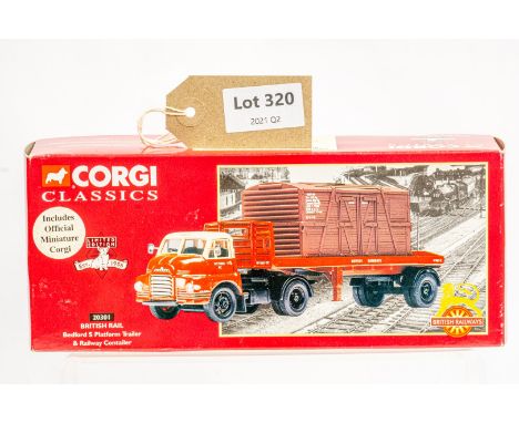 Manufacturer  - Corgi | Description - Bedford S Platform Trailer &amp; Railway Contailer - British Rail | Stock Code - 20301 