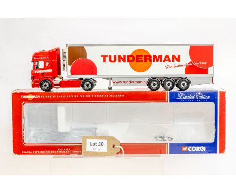 Manufacturer  - Corgi | Description - Scania Topline Fridge Trailer - Tunderman Transport | Stock Code - CC12902 | Notes - No