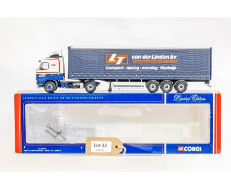 Manufacturer  - Corgi | Description - Volvo Curtainsider - Van Der Linden | Stock Code - CC12407 | Notes - None| Scale - 1:50