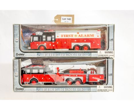 Manufacturer  - Boley | Description - 2 x Assorted Boxed Fire Truck Models | Stock Code - N/A | Notes - None| Scale - 1:48 | 