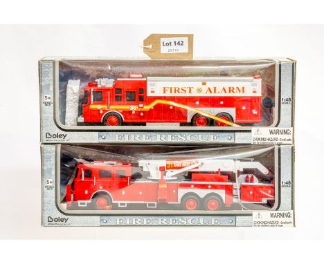 Manufacturer  - Boley | Description - 2 x Assorted Boxed Fire Truck Models | Stock Code - N/A | Notes - None| Scale - 1:48 | 