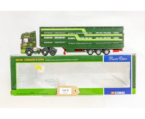 Manufacturer  - Corgi | Description - Scania Topline Livestock Transporter - Henry Thompson &amp; Sons | Stock Code - CC12917