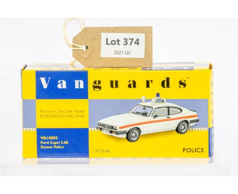 Manufacturer  - Vanguards | Description - Ford Capri 3.0s - Sussex Police | Stock Code - VA10805 | Notes - None| Scale - 1:43